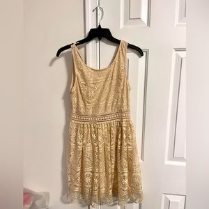 Peach Lacy Dress with Peek-through waistline